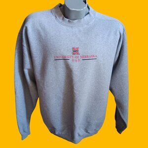 XL Vintage Sweatshirt Nebraska Huskers Big Red Men's Dad University Sweatshirt